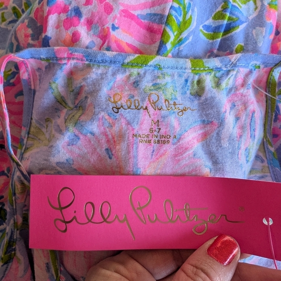 NEW Lilly Pulitzer Girls Harleigh Maxi Dress Blue Peri Sunrise Bay Multiple size - Picture 9 of 9